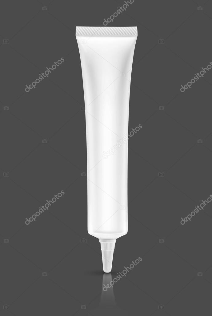 blank packaging cosmetic tube isolated on gray background
