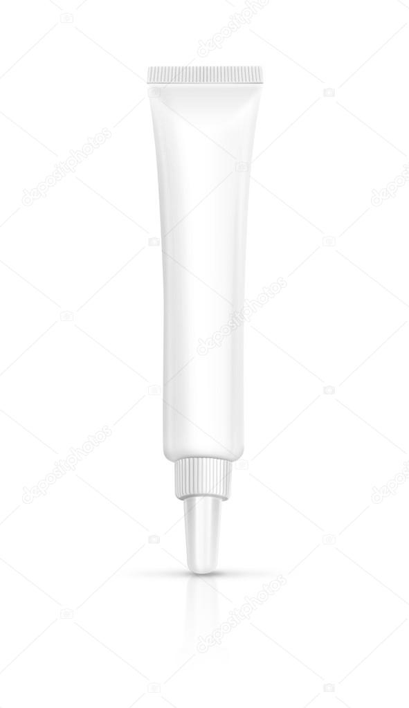 blank packaging cosmetic tube isolated on white background