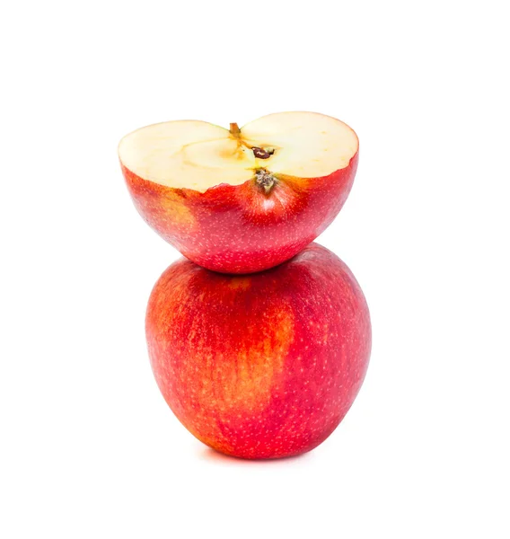 Apple red overlap isolated on white background — Stock Photo, Image