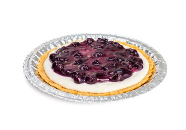 Beyaz arka plan üzerinde izole peynir kek, krepteki