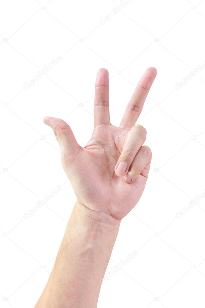 Hand isolated in white background