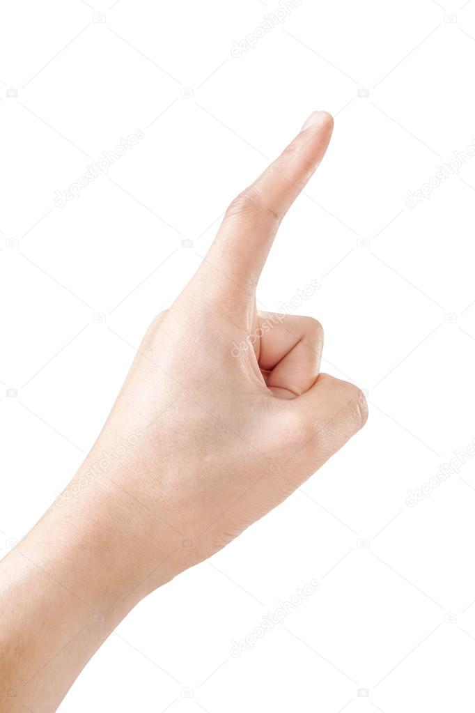 Hand with pointing isolated in white background