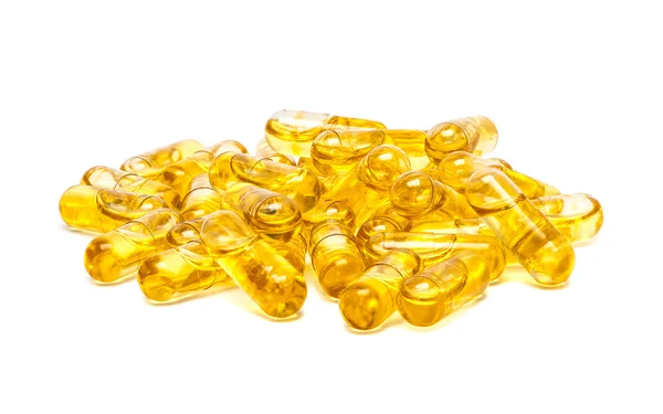 Fish oil capsules isolated on white background — Stock Photo, Image