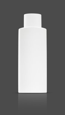 boş ambalaj kozmetik şişe gri arka plan üzerinde izole