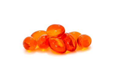 Beyaz arka plan üzerinde izole kırmızı ek kapsül