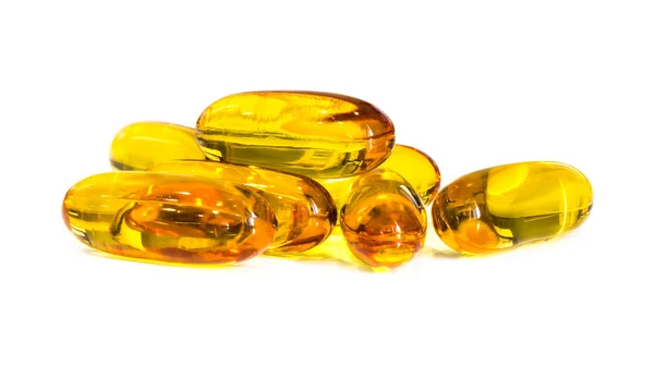 Fish oil capsules isolated on white background — Stock Photo, Image