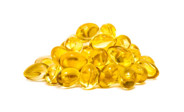 Fish oil capsules isolated on white background — Stock Photo, Image