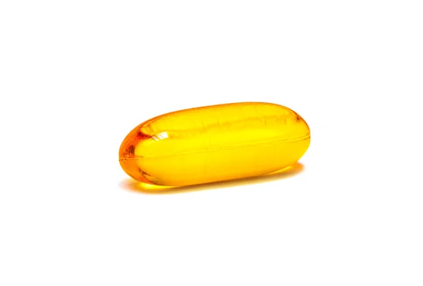 Fish oil capsule isolated on white background — Stock Photo, Image