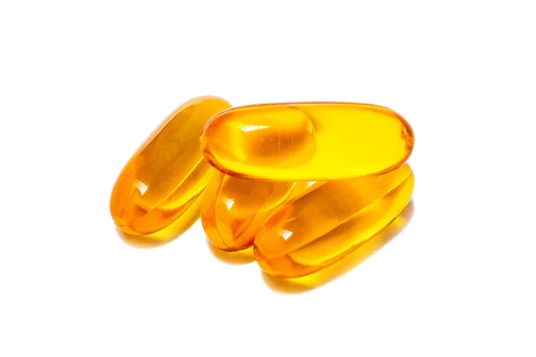 Fish oil capsules isolated on white background — Stock Photo, Image