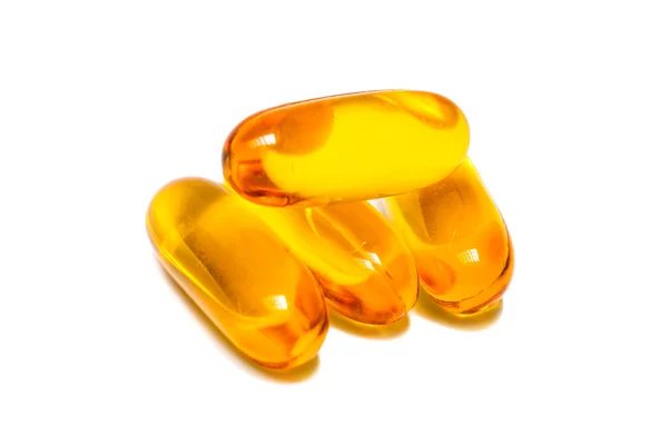 Fish oil capsules isolated on white background — Stock Photo, Image