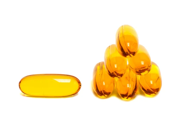 Fish oil supplement product capsules isolated on white background — Stock Photo, Image