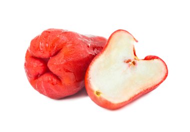 Yumurtalar elma meyve izole beyaz arka plan üzerinde