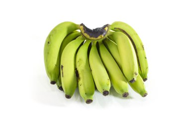 Beyaz arka plan üzerinde izole yeşil Ham muz