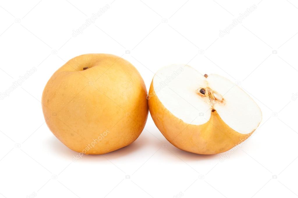 Fresh pear fruit isolated on white background