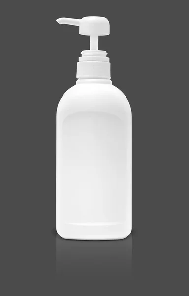 Embalagem em branco garrafa de bomba cosmética isolada em fundo cinza — Fotografia de Stock