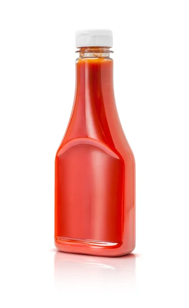 Garrafa de ketchup molho de tomate isolado no fundo branco — Fotografia de Stock