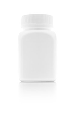 boş ambalaj ilaç plastik şişe üzerinde beyaz backgr izole