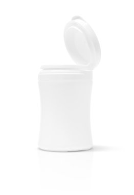 Beyaz arka plan üzerinde izole boş ambalaj ek ürün şişe