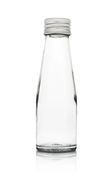 Empty glass packaging bottle isolated on white background — Stock Photo, Image