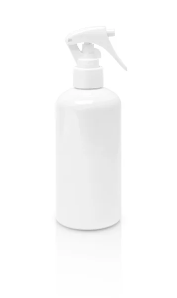 Bottiglia spray imballaggio vuoto isolato su sfondo bianco — Foto Stock