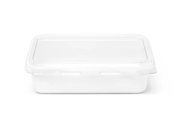 Üres csomagolás műanyag doboz élelmiszer elszigetelt fehér background — Stock Fotó