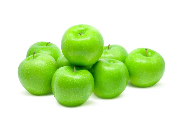 Grüner Apfel isoliert auf weißem Hintergrund — Stockfoto