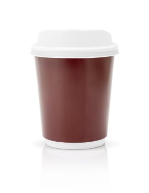 kahve kağıt bardak izole üzerinde beyaz arka plan gitmek