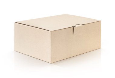 cardboard kraft box isolated on white background clipart