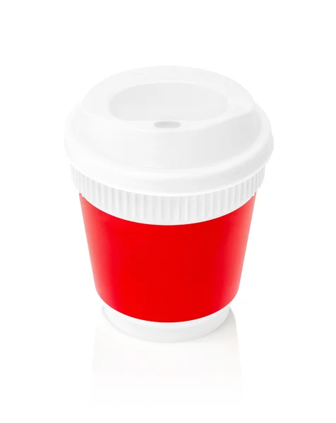 Copo de café embalagem em branco para ir isolado no fundo branco — Fotografia de Stock