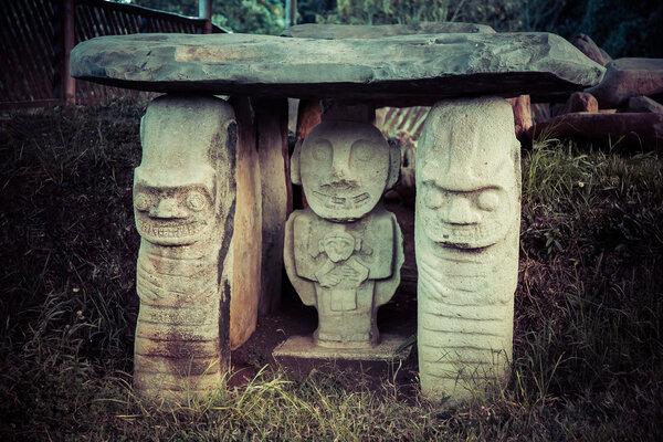 idols of san augustin national park, colombia, latin america