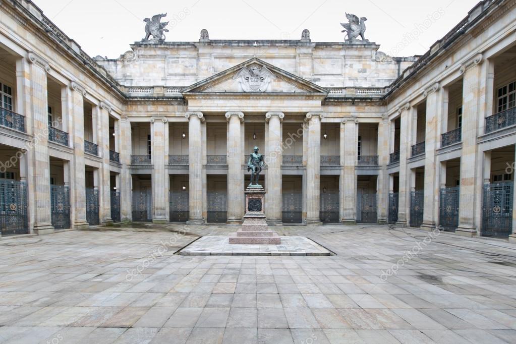 Courtyard inside National Capitol building, Bolivar Square in central Bogota, Colombia, Latin America