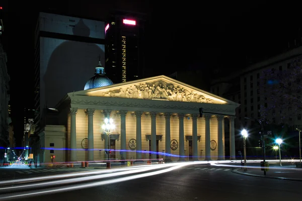 Centro de la ciudad en la noche buenos aires, América del sur, puerto Puerto del madero distrito —  Fotos de Stock