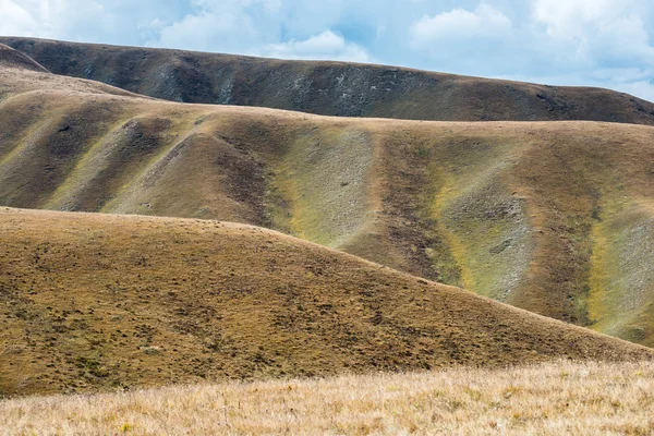 Impressive changes of grass color on Tibetan mountains slopes — Stock Photo, Image