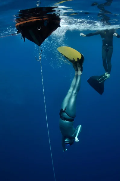 Spouštění volném potápění — Stock fotografie