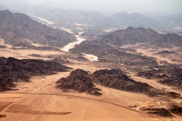 Aerial view of the egyptian mountains and plateaus — Stock Photo, Image