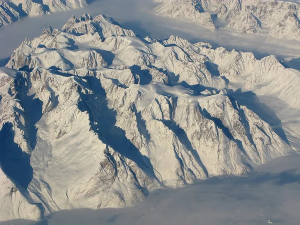 Vista aérea das montanhas da Gronelândia — Fotografia de Stock