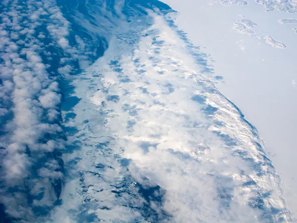 Vista aérea de la costa de Groenlandia — Foto de Stock