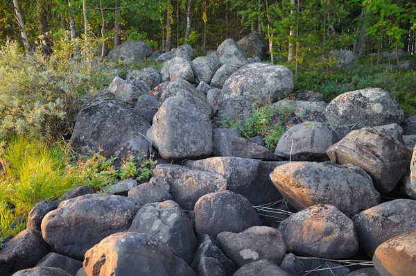 Huge boulders on a south Karelian island — Stock Photo, Image