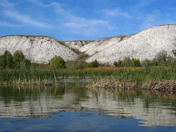 Chalk hills near the Don river — Stock Photo, Image