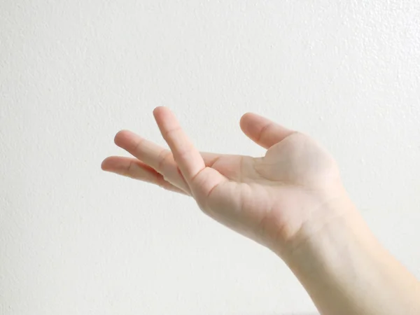 Isolated female beautiful empty open human hand — Stock Photo, Image