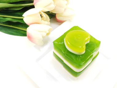 Hindistan cevizi ve pandan Tay tatlı tatlı jöle