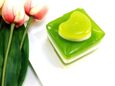 Hindistan cevizi ve pandan Tay tatlı tatlı jöle