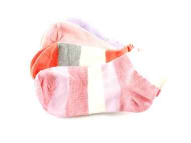 beyaz zemin üzerine çeşitli çorap seçimi