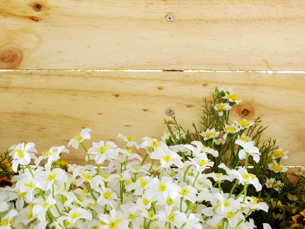 Rama de flores artificiales sobre fondo de madera —  Fotos de Stock