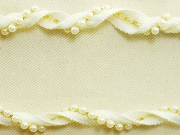 Lace and pearls vintage background — Stock Photo, Image