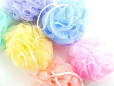 renkli plastik banyo puf duş temizlik ve bodur vücut için