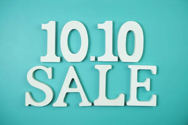 10.10 Sale alphabet letter on blue background