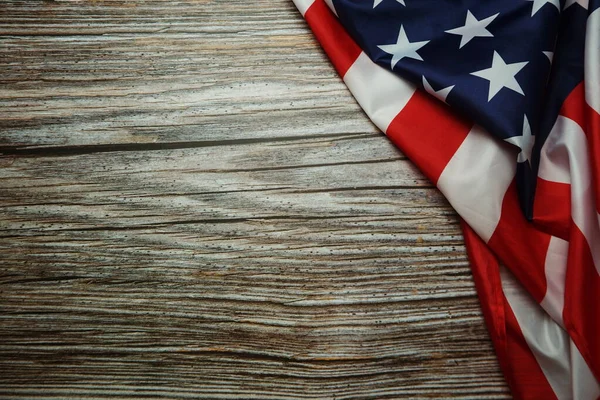 Dzień Niepodległości Usa Flaga Drewnianym Tle — Zdjęcie stockowe