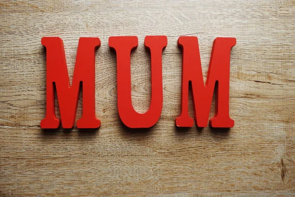 Mother Day Mum Alphabet Letter Wooden Background — Stock Photo, Image