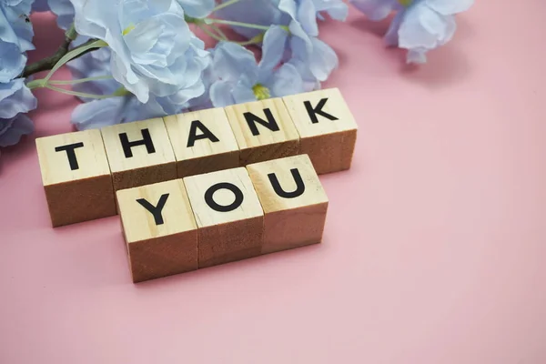Thank You Alphabet Letters Space Copy Pink Background — Stock Photo, Image